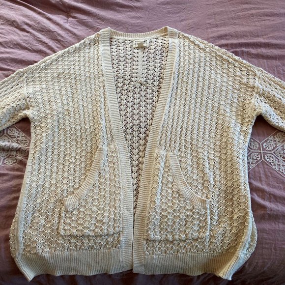Pacsun Cream Open Knit Cardigan - Picture 1 of 3